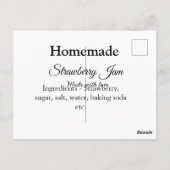 Hausgemachte Erdbeermarmelade mit Liebe fügen Text Postkarte (Rückseite)