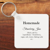 Hausgemachte Erdbeermarmelade mit Liebe fügen Text Schlüsselanhänger (Vorderseite)