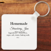 Hausgemachte Erdbeermarmelade mit Liebe fügen Text Schlüsselanhänger (Rückseite)