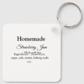 Hausgemachte Erdbeermarmelade mit Liebe fügen Text Schlüsselanhänger (Rückseite)