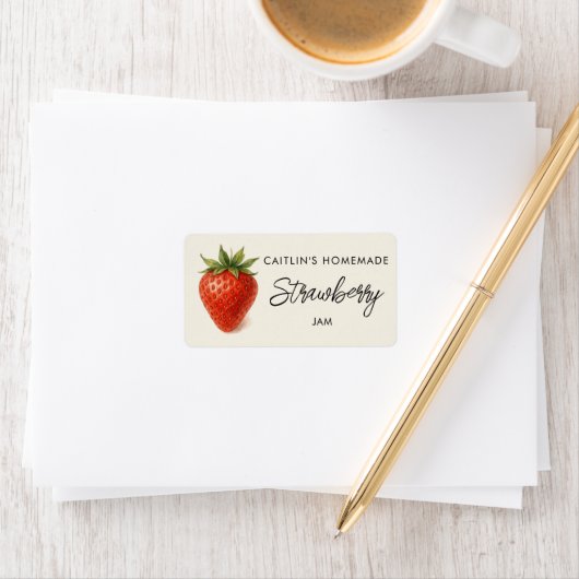 Hausgemachte Erdbeermarmelade personalisiert Adressaufkleber (Insitu)