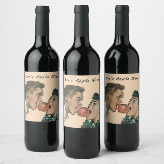 Hausgemachte Eve's Apple Wine Retro Stil Biss teil Weinetikett