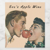 Hausgemachte Eve's Apple Wine Retro Stil Biss teil Weinetikett (Einzelnes Label)