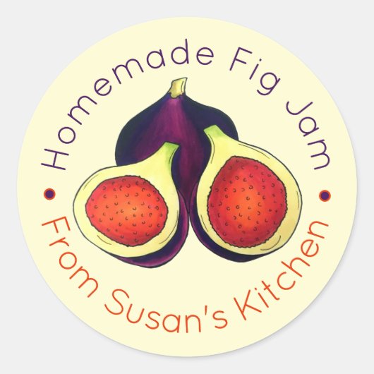 Hausgemachte Fig Jam Jelly behält sich die von Runder Aufkleber (Vorderseite)