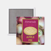 Hausgemachte, frisch gebackene Apfelkuchen Magnet (Vorderseite/Rückseite)