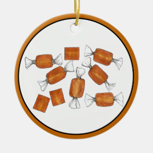Hausgemachte, gesalzene Caramels-Süßigkeiten, von Keramik Ornament
