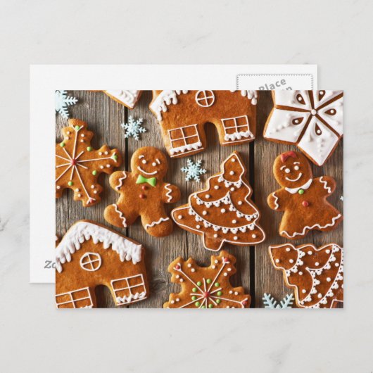 Hausgemachte Gingerbrote Cookies Postkarte (Vorne/Hinten)