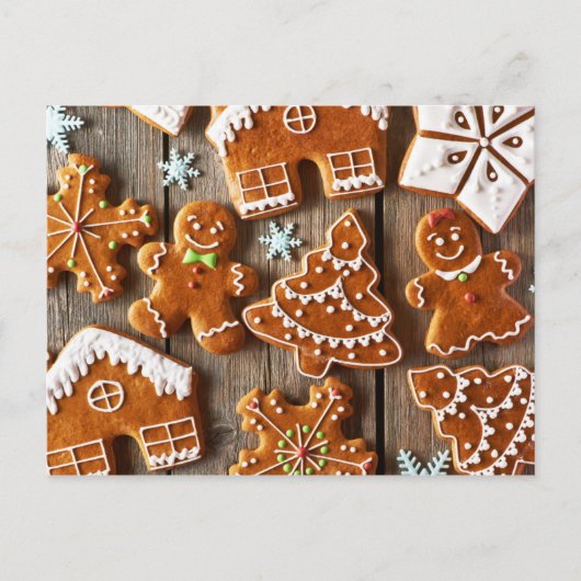 Hausgemachte Gingerbrote Cookies Postkarte (Vorderseite)