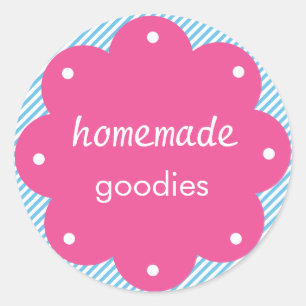 Hausgemachte Goodies mit Scallope-Edge Circle Runder Aufkleber