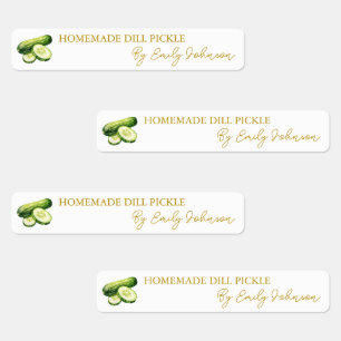 Hausgemachte Gurke Dill Pickle Thin Label Etiketten