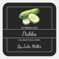 Hausgemachte Gurken Pickles Square Schwarzes Label