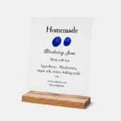 Hausgemachte Heidelbeermarmelade aus Liebe fügen T Acrylschild (Winkel)