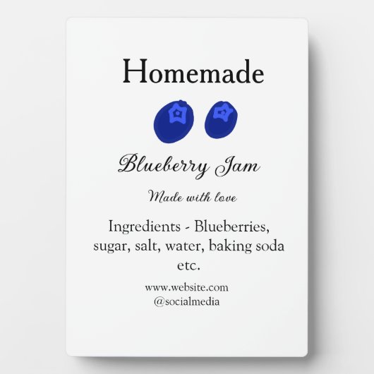 Hausgemachte Heidelbeermarmelade aus Liebe fügen T Fotoplatte (Vorderseite)