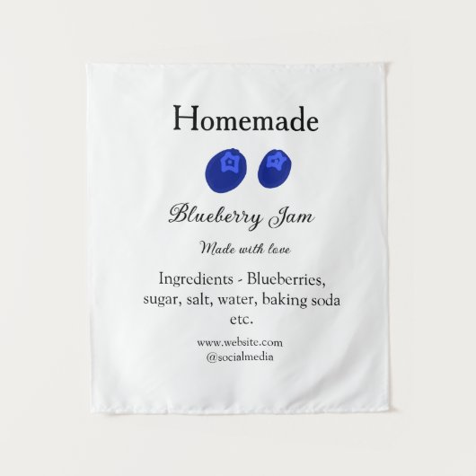 Hausgemachte Heidelbeermarmelade aus Liebe fügen T Wandteppich (Vorderseite)