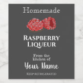 Hausgemachte Himbeere Likör Ihr Name Chalk Art Weinetikett (Einzelnes Label)