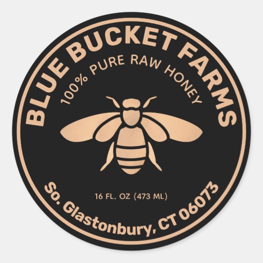 Hausgemachte Honey Bee Jar Label Runder Aufkleber (Vorderseite)
