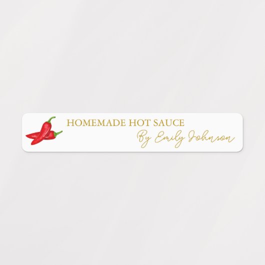 Hausgemachte Hot Chili Sauce Thin Label Etiketten (Design 1)