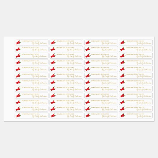 Hausgemachte Hot Chili Sauce Thin Label Etiketten (Blatt)