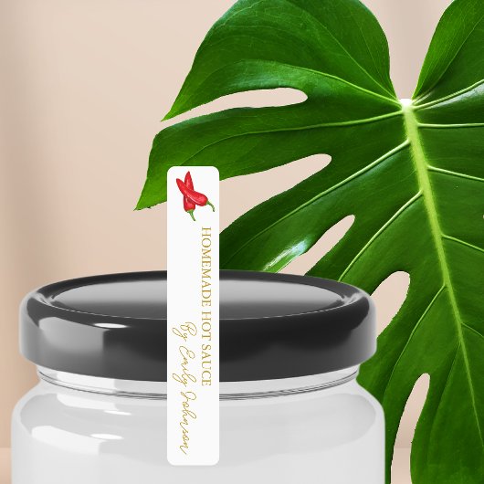 Hausgemachte Hot Chili Sauce Thin Label Etiketten