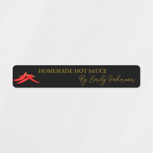 Hausgemachte Hot Chili Sauce Thin Label Etiketten (Design 1)