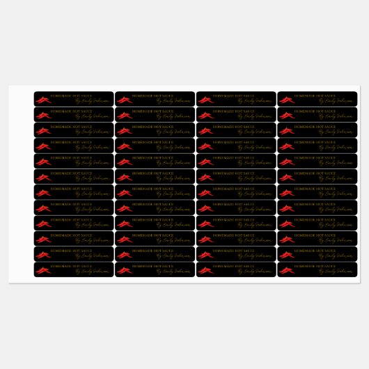 Hausgemachte Hot Chili Sauce Thin Label Etiketten (Blatt)