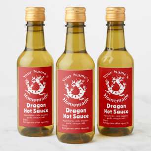 Hausgemachte Hot Sauce Chili Pepper Chinesischer D Weinetikett