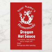 Hausgemachte Hot Sauce Chili Pepper Chinesischer D Weinetikett (Einzelnes Label)