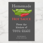 Hausgemachte Hot Sauce Label Chalk Art Chili Papri Weinetikett (Einzelnes Label)