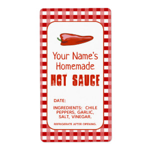 Hausgemachte Hot Sauce Label Chili Pepper Personal