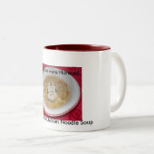 Hausgemachte Hühnersuppe - keine Kühe wurden gequä Zweifarbige Tasse (VorderseiteRechts)