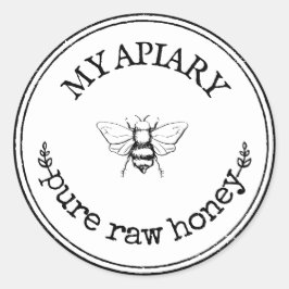 Hausgemachte Hummeln Bauernhof Runde Etiketten Auf Runder Aufkleber