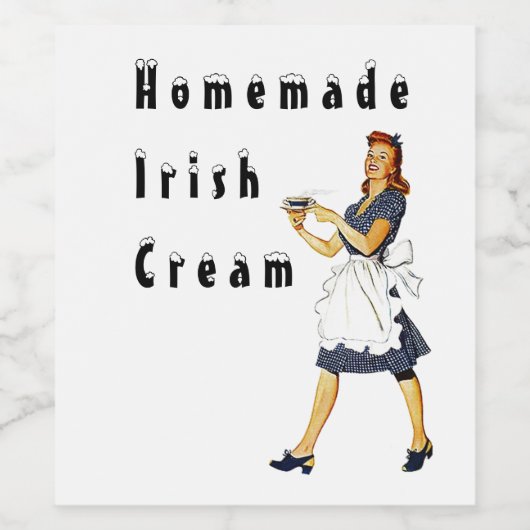 Hausgemachte Irish Cream Label Geschenk St Patrick Weinetikett (Einzelnes Label)