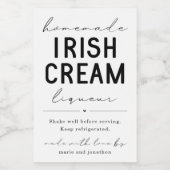 hausgemachte Irish Cream Likör Flasche Etikett (Einzelnes Label)