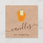 Hausgemachte Kerzen Kraft Style Paper & Social Med Quadratische Visitenkarte (Vorderseite)