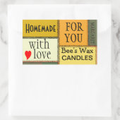 Hausgemachte Kerzen Personalisiert Rechteckiger Aufkleber (Tasche)