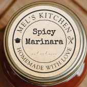 Hausgemachte Kitchen Custom Product Packaging Kraf Runder Aufkleber