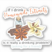 Hausgemachte, komische Aufkleber, Vanilleextrakt Aufkleber (Vorderseite)