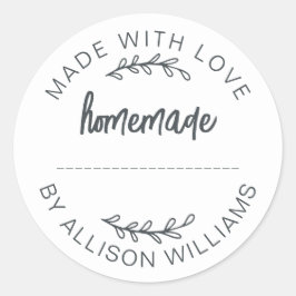 Hausgemachte Konfitüren Weiß Runder Aufkleber