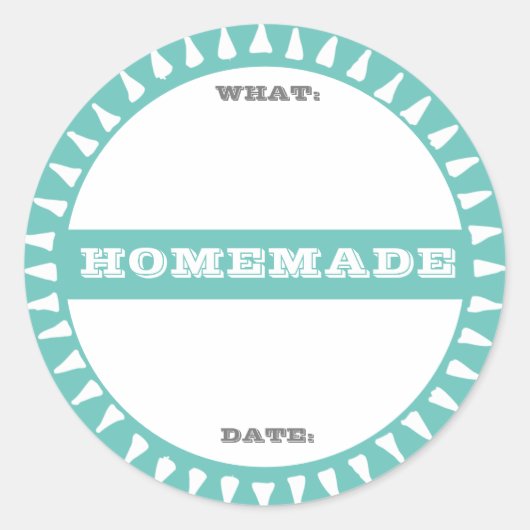 hausgemachte Konservendose schreiben auf pastell n Runder Aufkleber (Vorderseite)