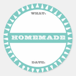 hausgemachte Konservendose schreiben auf pastell n Runder Aufkleber