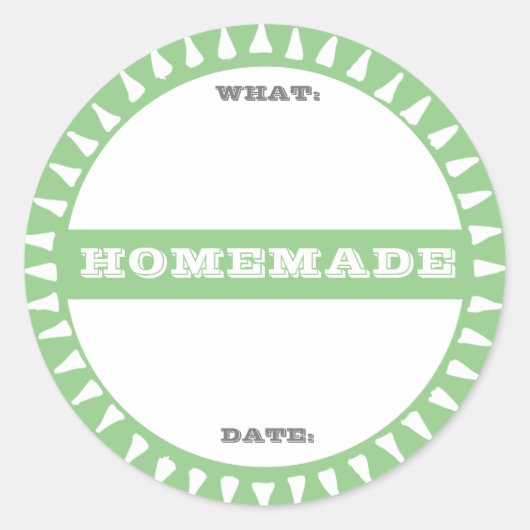 hausgemachte Konservendose schreiben auf pastell n Runder Aufkleber (Vorderseite)