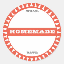 hausgemachte Konservendose schreiben auf pastell n Runder Aufkleber