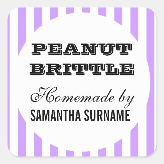 Hausgemachte Konservierungsstoffe lila Quadratischer Aufkleber (Vorderseite)