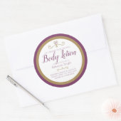 Hausgemachte Körperlotion lila Goldlabel Runder Aufkleber (Umschlag)