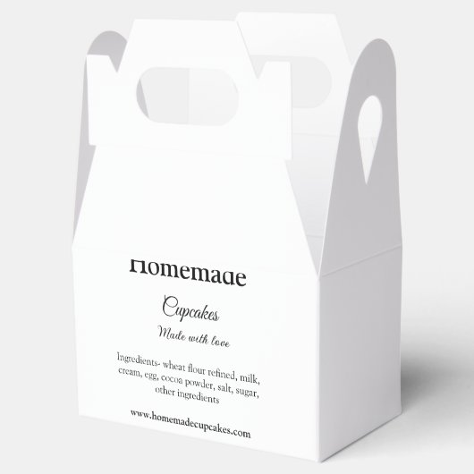 Hausgemachte Kuchen mit Liebe hinzufügen Text Webs Geschenkschachtel (Geöffnet)