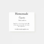 Hausgemachte Kuchen mit Liebe hinzufügen Text Webs Post-it Klebezettel (Vorderseite)