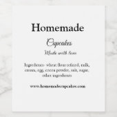 Hausgemachte Kuchen mit Liebe hinzufügen Text Webs Weinetikett (Einzelnes Label)