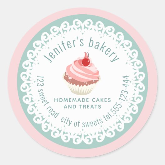 Hausgemachte Kuchen und Leckereien Runder Aufkleber (Vorderseite)