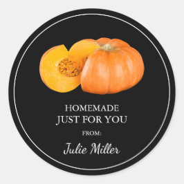 Hausgemachte Kürbismarke Runder Aufkleber