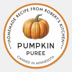 Hausgemachte Kürbispürekonserven Jar Labels Runder Aufkleber